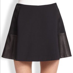 Rag & Bone Montrose Lambskin Leather Panel Mini Black Casual A-line Skirt